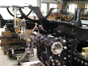 Steam locomotive undergoing overhaul
